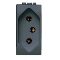 Tomada Living Light 2 Pólos+Terra 10a Anthracite - Bticino Tomada Living Light 2 Pólos+Terra 10a Anthracite - Bticino