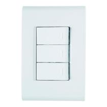 Tomada Liz 3 Teclas Simples 10A 250V c/ Placa Branca - Tramontina Tomada Liz 3 Teclas Simples 10A 250V c/ Placa Branca - Tramontina