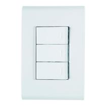 Tomada Liz 3 Teclas Simples 10A 250V c/ Placa Branca - Tramontina