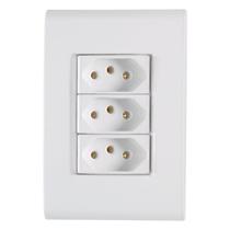 Tomada Liz Branca 10A Tripla Com Placa Tramontina