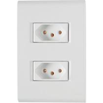 Tomada Liz Dupla 2P+T 20A 250V H35 c/ Placa Branca - Tramontina