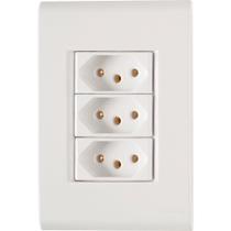 Tomada Liz Trip 2P+T 10A/250V c/ Placa Branca - Tramontina