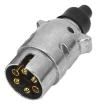 Tomada Macho Alumínio Engate 6 Polo Reboque Carretinha Carro