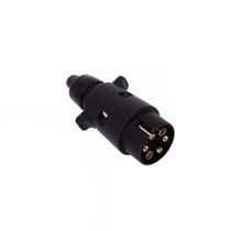 Tomada Macho Em Plastico Preto 6 Polos 12V