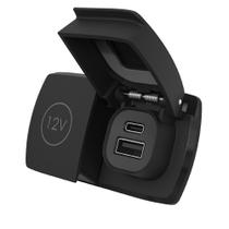 Tomada marítima 12V Pro Duo USB-A e USB-C Flip Tomada marítima 12V Pro Duo USB-A e USB-C Flip