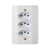 Tomada Millenium Tripla 2p+t 10a bc - Mectronic