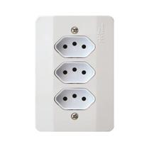 Tomada Millenium Tripla 2P+T 10A Bc - Mectronic Tomada Millenium Tripla 2P+T 10A Bc - Mectronic