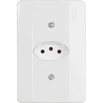 Tomada Milleniun Horizontal Branca Com Placa 2p+t 10a Mectronic Tomada Milleniun Horizontal Branca Com Placa 2p+t 10a Mectronic