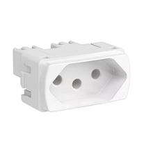 Tomada Modelo liz modulo Tramontina parede elétrica 10A 2P+T Branca