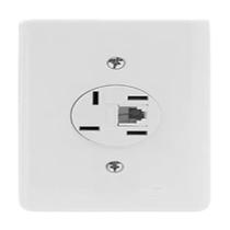 Tomada Modulo 2RJ11 + Telebras Com Placa - Emave Tomada Modulo 2RJ11 + Telebras Com Placa - Emave