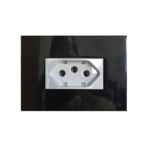 Tomada Móvel 3 Pinos 10a Preto Ebony Branco Embutir Painel Móvel Madeira Margirius