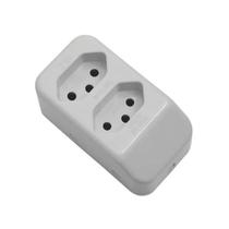 Tomada Móvel Dupla 10a 250v Sobrepor Multipla Cinza Fame