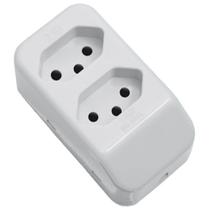 Tomada Móvel Múltipla 2p+t 10a 250 Volts Dupla Cinza - 2699 - Fame Tomada Padrao 2p+t Dupla 10a Cinza Fame 2699
