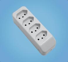 Tomada Móvel Múltipla 2p+t 10a/250v Quádrupla Cinza - Fame Tomada Móvel Múltipla 2p+t 10a/250v Quádrupla Cinza - Fame
