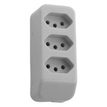 Tomada Móvel Múltipla 2P+T Tripla Fame 20A-250V~ Cinza