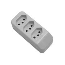 Tomada Móvel Regua Tripla 20a 250v Sobrepor Multipla Cinza Tomada Móvel Regua Tripla 20a 250v Sobrepor Multipla Cinza