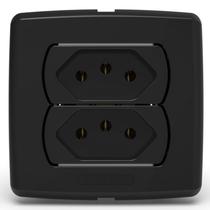 Tomada Neo Sottile Para Móveis 10A Dupla Preta Enerbras Tomada Neo Sottile Para Móveis 10A Dupla Preta Enerbras