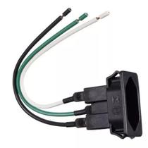 Tomada P/ Painel 2p+t 20A Preto Com Rabicho Margirius Tomada P/ Painel 2p+t 20A Preto Com Rabicho Margirius