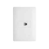 Tomada P/ Telefone RJ11 2 Vias Com Placa Fame Habitat Branco Tomada P/ Telefone RJ11 2 Vias Com Placa Fame Habitat Branco