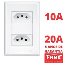 Tomada Padrão 2P+T 10A e 20A Com Placa 4x2 Evidence FAME