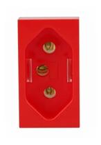 Tomada Padrão 2P+T 10A Vermelha Simples MODULARE/EVIDENCE/ BLANC+ - FAME