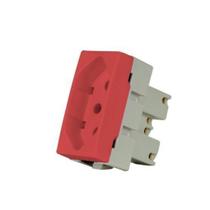 Tomada padrao brasileiro 2p+t 20a-250v vermelho clean