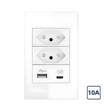 Tomada, Padrão Brasileiro, Com Uma Entrada Usb E Usb-C, 10A