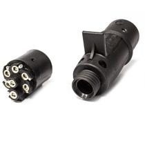 Tomada para Carreta Macho 7 Polos Nylon Preto Redonda - DNI - DNI8318