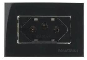 Tomada Para Móveis Margirius 2p+t 10A 250V Preto Brilho Tomada Para Móveis Margirius 2p+t 10A 250V Preto Brilho