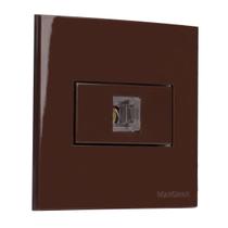Tomada Para Moveis RJ11 4 Fios 70x70 Marrom Sleek Margirius Tomada Para Moveis RJ11 4 Fios 70x70 Marrom Sleek Margirius