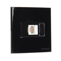 Tomada Para Moveis RJ45 CAT5 70x70 Preta Sleek Margirius