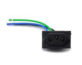 Tomada para Painel 2P+T com Rabicho Preta 20A/250V - EX2401 Tomada para Painel 2P+T com Rabicho Preta 20A/250V - EX2401