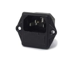 Tomada para Painel com Porta Fusível IEC 60320 - EX-2510P - Exatronic