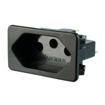 Tomada para Painel Elétrico 10A 2P+T com Poço Interno Preta Margirius Tomada para Painel Elétrico 10A 2P+T com Poço Interno Preta Margirius