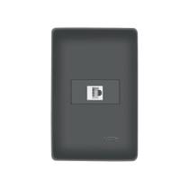 Tomada Para Rede De Informática Fame Habitat Black Rj45 Cat6 8 Vias Com Placa 4x2 Preto