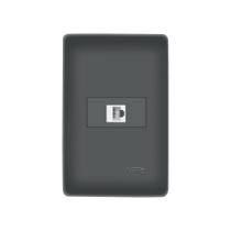 Tomada para Rede de Informática Fame Habitat Black RJ45 Cat6 8 Vias com Placa 4x2