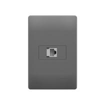 Tomada para Rede de Informática Fame Habitat Onix RJ45 Cat6 8 Vias com Placa 4x2