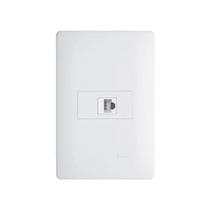 Tomada Para Rede De Informática Fame Habitat Rj45 Cat6 8 Vias Com Placa 4x2 Branco