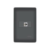 Tomada para Telefone Fame Habitat Black RJ11 4 Vias com Placa 4x2 Tomada para Telefone Fame Habitat Black RJ11 4 Vias com Placa 4x2