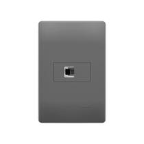 Tomada Para Telefone Fame Habitat Onix Rj11 4 Vias Com Placa 4x2 Onix Tomada Para Telefone Fame Habitat Onix Rj11 4 Vias Com Placa 4x2 Onix