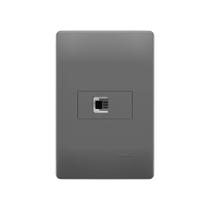 Tomada para Telefone Fame Habitat Onix RJ11 4 Vias com Placa 4x2