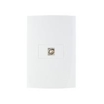 Tomada para Telefone MarGirius Sleek RJ11 4 Fios com Placa e Suporte 4x2 Branca