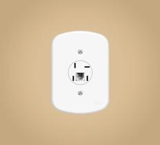 Tomada para Telefone (padrão Telebrás) com Conector Rj11 2 Vias Blanc com Acabamento - Fame