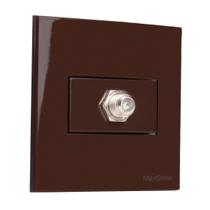 Tomada Para TV Coaxial Marrom 70x70 p Moveis Sleek Margirius Tomada Para TV Coaxial Marrom 70x70 p Moveis Sleek Margirius