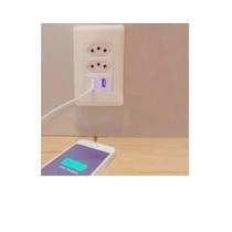 Tomada Parede 2 Entradas + 2 USB 5V Bivolt 10A