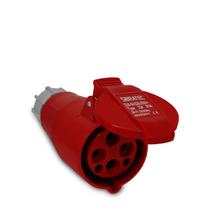 Tomada Pendente ou Acoplamento 224 3P + T 6H 380Vca / 32A Vermelho IP44 Sibratec