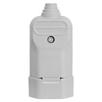 Tomada Plug Fêmea Prensa Cabo 2 Pinos Finos 10A Cinza