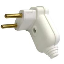 Tomada plugue 10a pld10-2 padrão brasileiro 2 pinos branca Tomada plugue 10a pld10-2 padrão brasileiro 2 pinos branca