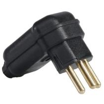 Tomada plugue 10a pld10-3 padrão brasileiro 3 pinos preta