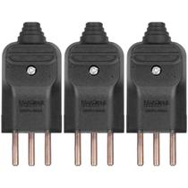 tomada plugue Margirius 2P+1T 10a prensa cabo kit 3 tomada plugue Margirius 2P+1T 10a prensa cabo kit 3